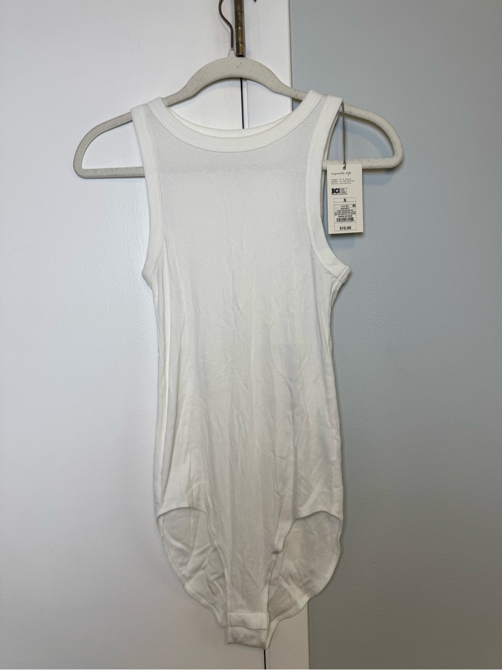 Target Women's White Ribbed Tank Bodysuit